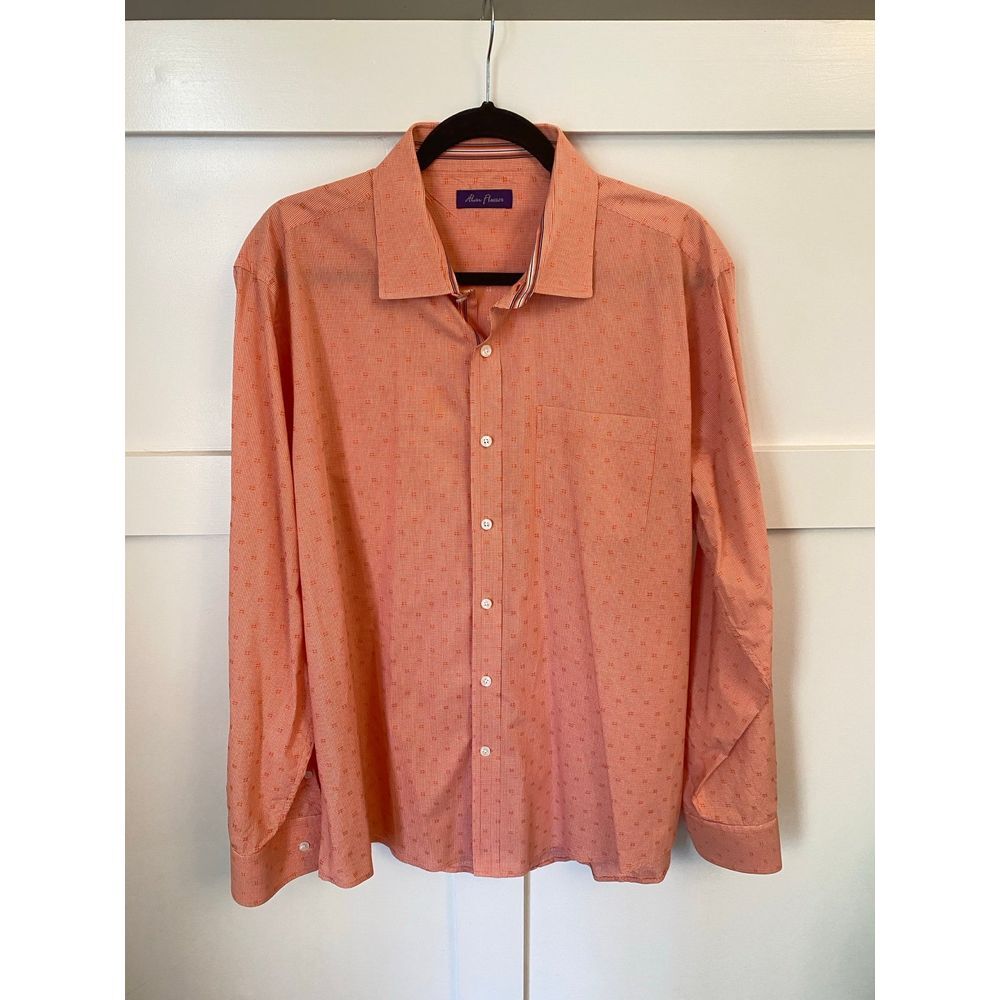 Alan Flusser XL long sleeve button front‎ orange shirt
